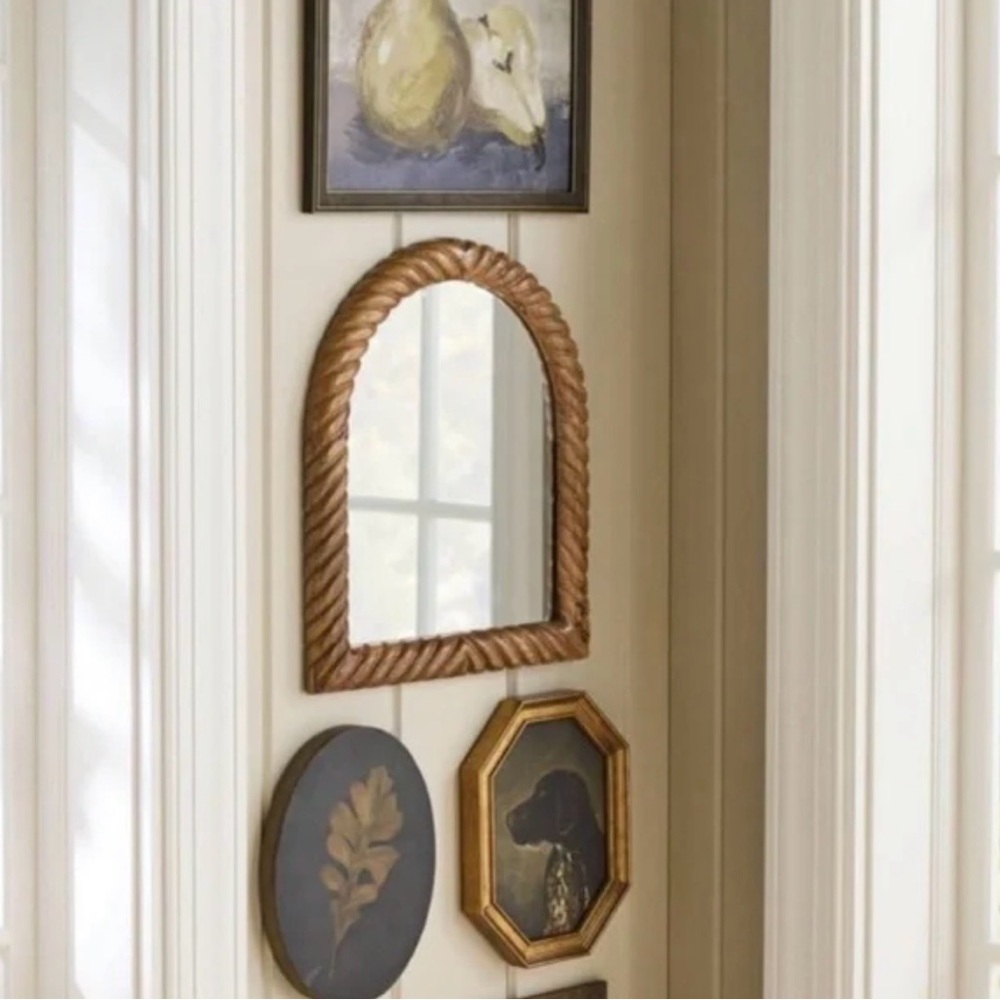 14"x16" Textured Wood Mirror Studio Mcgee